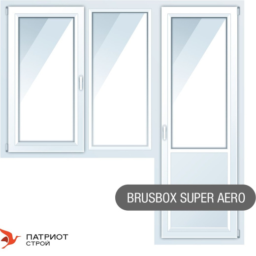 Балконные окна ПВХ Brusbox Super Aero 3000*1400